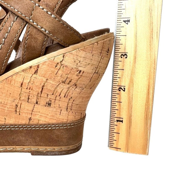 TIMBERLAND Maeslin Buckle Leather Cork Heel Wedge Sandal Womens Size 9 - Picture 10 of 16